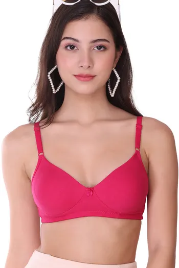 Buy Sona Double Layered Non Wired 3/4th Coverage Sag Lift Bra - Hot Pink